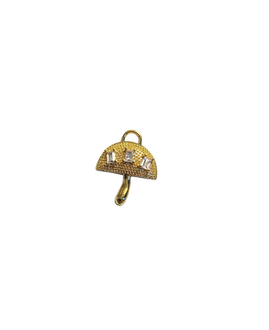 Gold Diamond Mushroom Charm