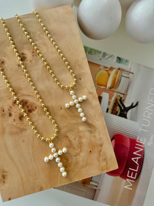 Pearl Cross Necklace