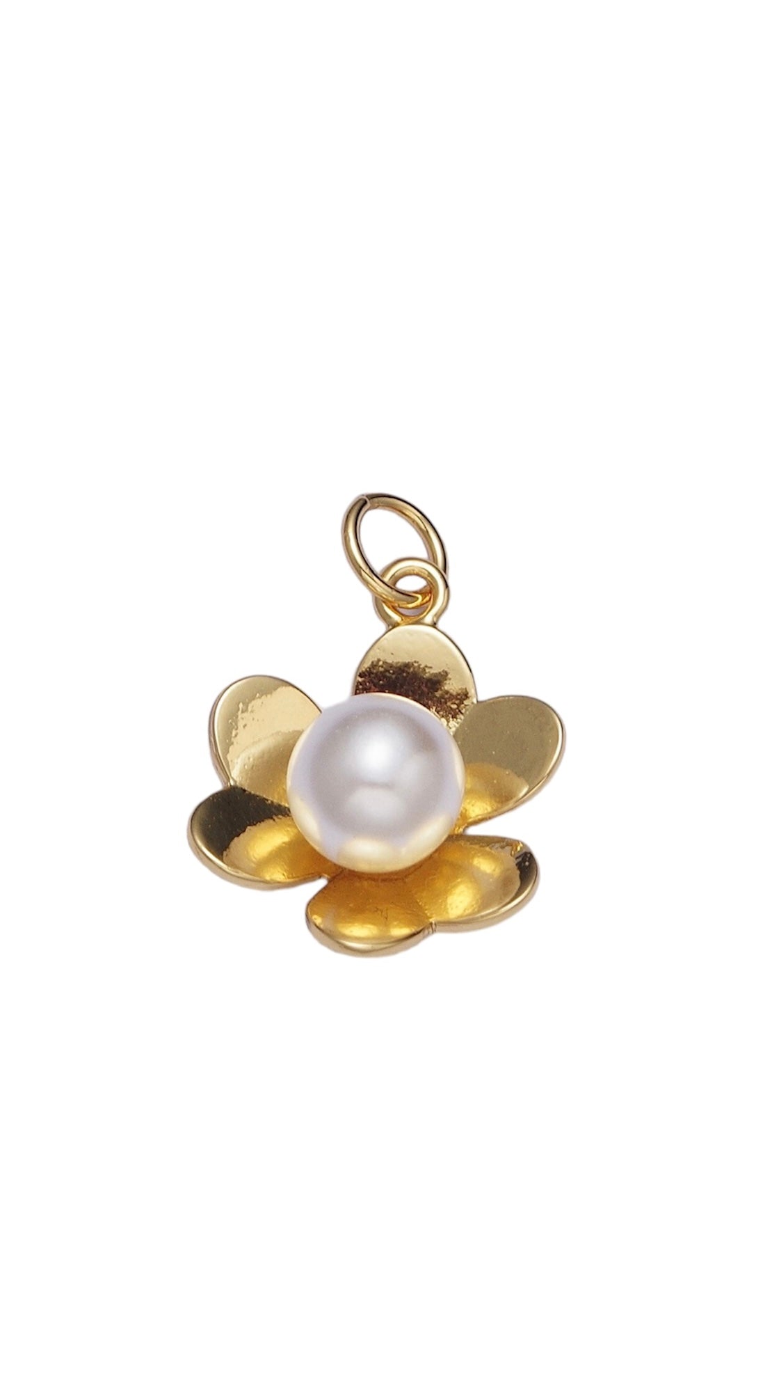 Gold Pearl Flower Charm