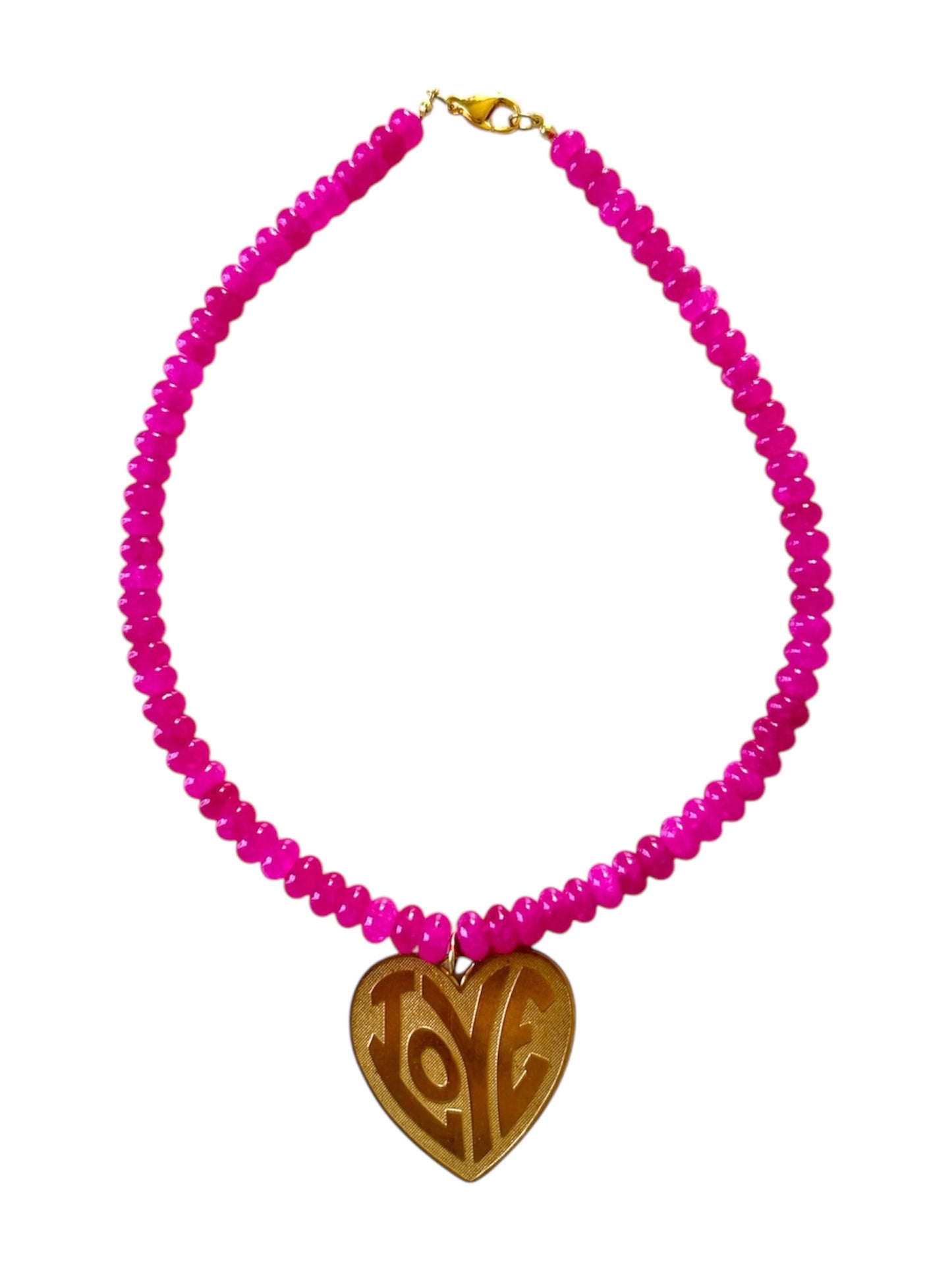 Large Magenta Love Beaded